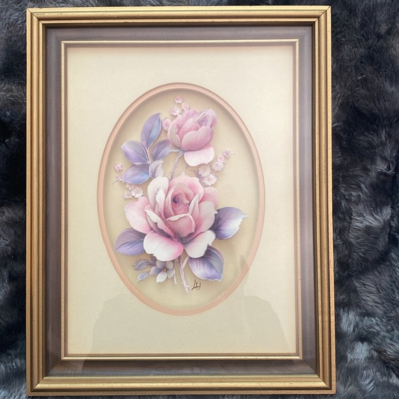 2 Vintage 3D paper tole Flower pictures - Picture 5 of 16